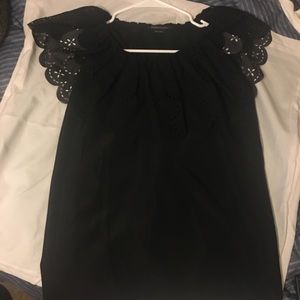 BCBG - Black, Off the shoulder patterned top